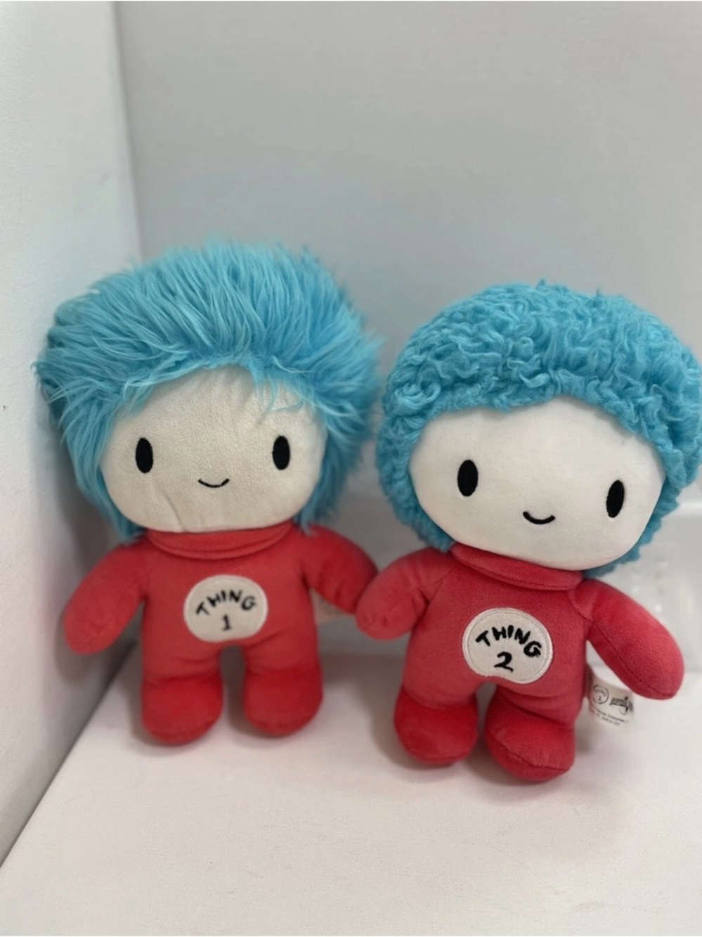 Dr. Seuss Plush Thing 1 & Thing 2 Duo - Blue Hair, Red Outfits